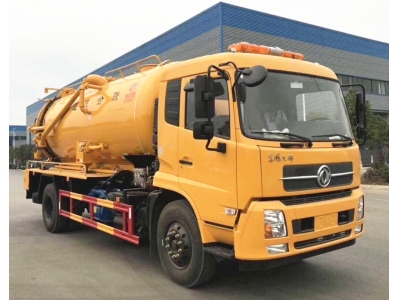 10t Vacuum  sewage suction truck with clean-up multi - function